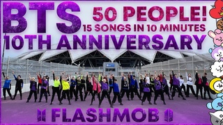 ONE TAKE BTS 10th Anniversary FLASHMOB | 15 SONGS | DANCE COVER KPOP IN PUBLIC