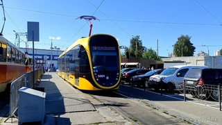 Трамвай К1Т306 №5001, маршрут №28  / Tram К1Т306 №5001, route №28