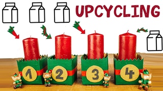✂️ UPCYCLING - Adventskranz aus Milchkartons basteln🎄 DIY für Weihnachten 🎄 Basteln mit Kindern ✂️