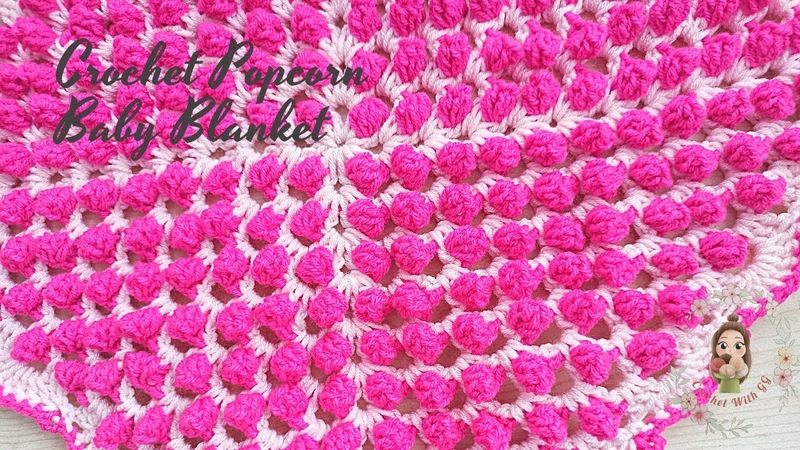 Crochet Granny Popcorn Baby Blanket, Beginner Friendly