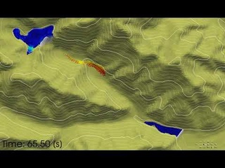 Simulazione CFD frana nel bacino del Chiotas della centrale idroelettrica “Luigi Einaudi“