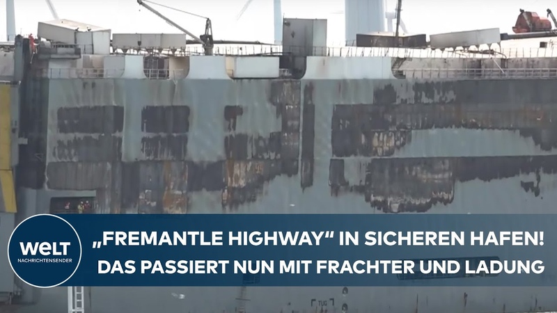 NACH BRAND IN NORDSEE: Schwere Schäden Frachter nun im sicheren Hafen von
