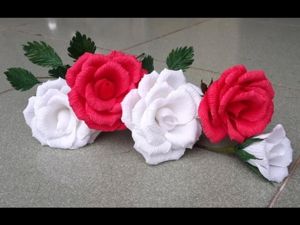 ABC TV, How To Make Rose Paper Flower From Crepe Paper Craft