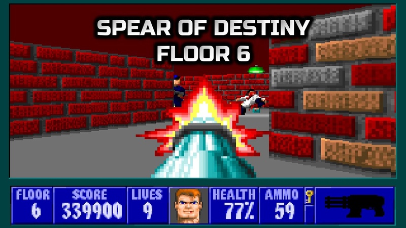 Wolfenstein 3 D: Spear of Destiny, Floor 6, PC Gameplay 4