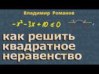 КВАДРАТНЫЕ НЕРАВЕНСТВА | решение неравенств