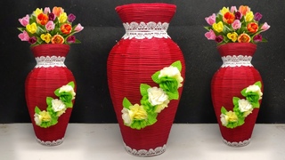 Ide Vas Bunga Mewah Dari Kardus untuk Hiasan Rumah | Flower Vase Ideas | Home Decoration Ideas