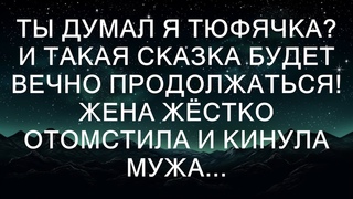 Ты думал я тюфячка И такая сказка будет вечно продолжаться! Жена жёстко отомстила и кинула мужа..