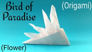How to fold/make Bird of Paradise flower using Tissue Paper - Easy Origami Tutorial