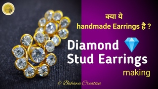 Wire wrapped stud | How to make wire wrapped stud with Diamond | Hindi