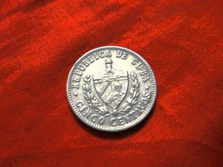 Coin 5 cinco centavos 1961 Republica de Cuba Numismatist numismatics