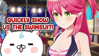Mikopi can't hold their desire to see Miko's swimsuit
