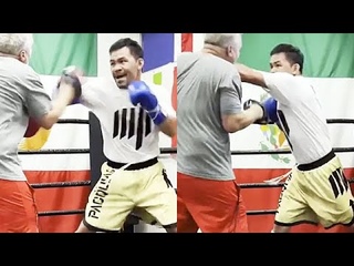 PACQUIAO LIGHTS UP MITTS EXCITED SPENCE TRAINING FIRST DAY REUNITING WITH FREDDIE ROACH IN CAMP
