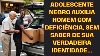 Adolescente negro ajuda homem com deficincia, mas no sabe de onde ele realmente  e quem