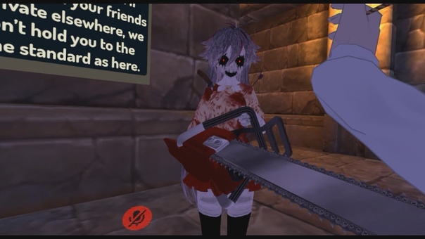 VRChat Moments Scary chainsaw VR anime girl : Virtual