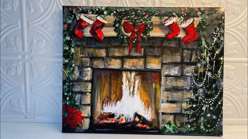 ACRYLIC PAINTING Twas The Night Before Christmas EASY STEP BY STEP soft