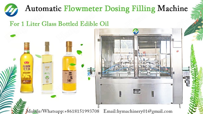 Automatic Flowmeter Dosing Filling Machine for 1 L glass bottled edible