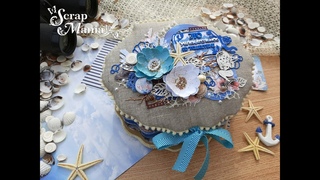 #ScrapMania_tm Минильбом своими руками Видео обзор миника в форме ракушки