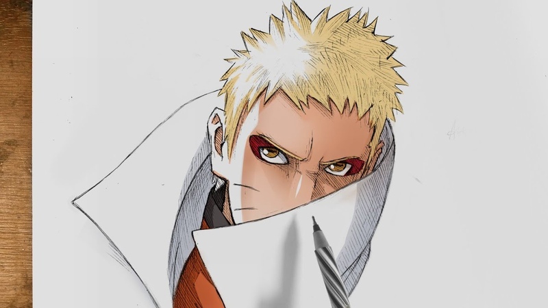 Drawing Naruto Hokage Sage mode, Drawing anime Boruto, Without