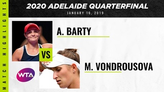 Ashleigh Barty vs. Marketa Vondrousova | 2020 Adelaide International Quarterfinal | WTA Highlig