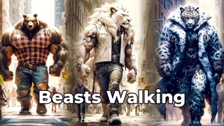 Asking AI to Create Video Warrior Beasts Walking the City Streets