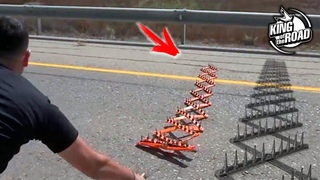 Police use spike strips / Police chase
