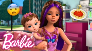 Spaghetti Food Fight! | Barbie: Skipper and the Big Babysitting Adventure