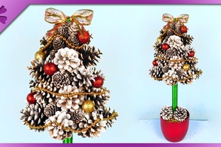 DIY Pine cone Christmas tree (ENG Subtitles) - Speed up #278