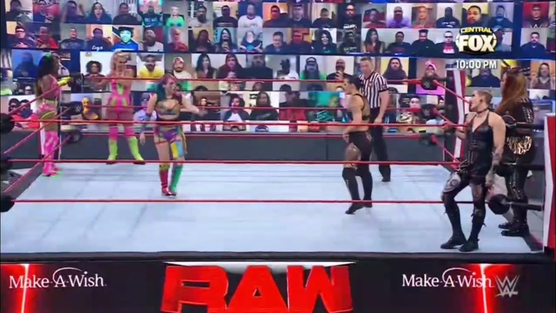 Asuka, Naomi Lana Vs Rhea Ripley, Nia Jax Shayna Baszler WWE Raw 26, 04, 2021 ( En