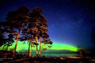 Northern lights on lake Ladoga 4К / 2016