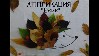 Аппликация из листьев “Ёжик“