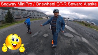 Riding a Segway Mini Pro and Onewheel GT R Seward Alaska
