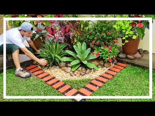 Linda decorao de jardim com bordas e pedras naturais / Ideias para jardim