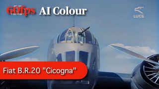 Fiat BR 20 bomber of the Regia Aeronautica - italian air force in ww2 [AI, 60fps, Colourized]