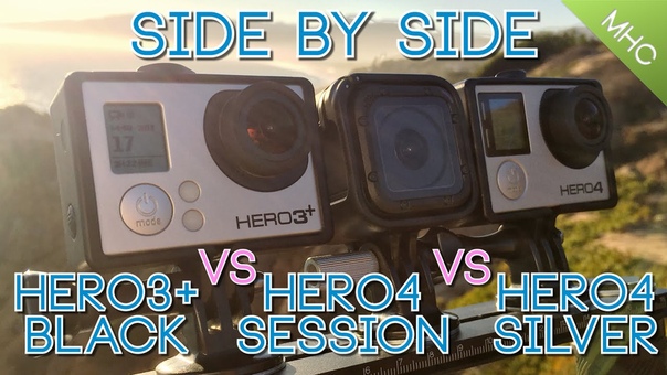 Hero4 Session vs Go Pro Hero4 Silver vs Go Pro Hero3+ Black Side By Side