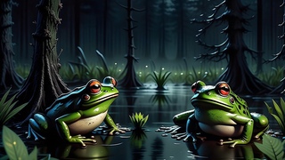 Les sons apaisants de la nature, dormir avec les chants des grenouilles. Laissez-vous bercer.