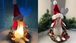 TUTORIAL BABBO NATALE SCIATORE LUMINOSO CON RICICLO BARATTOLO DI VETRO