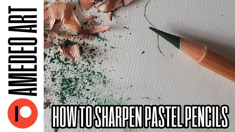 How to sharpen pastel pencils: pastel sharpener, craft knife, sandedpaper crank handle