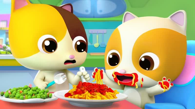 Naughty Kittens Table Manners, Kids Good Habits, Safety Tips While Eating, Baby