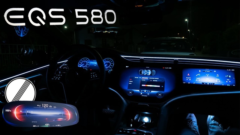 Mercedes EQS 580, TOP SPEED, GERMAN AUTOBAHN, NIGHT POV