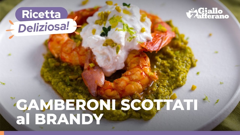 GAMBERONI al BRANDY con STRACCIATELLA e PISTACCHIO, una ricetta gourmet per le occasioni
