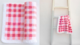Crochet Nine Square Gingham Blanket