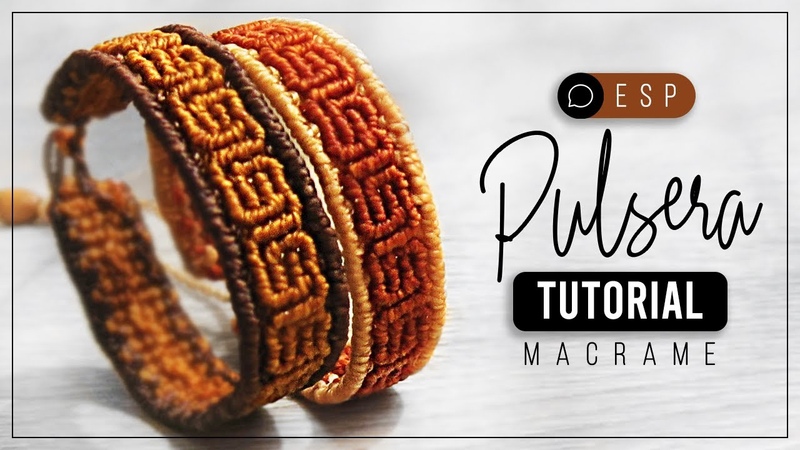 Pulsera Grecas Griegas tutorial, como hacer pulsera de hilo, diy Macrame,