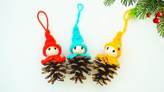 Гномики + шишка амигуруми своими руками.Игрушки вязаные крючком - Free crochet patterns.Авторский МК