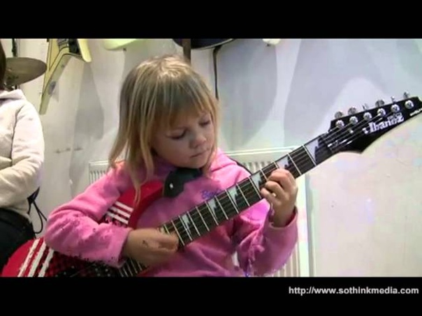 6 Year old guitarist Zoe Thomson plays The Craves song