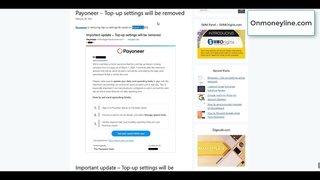 Payoneer - Top-up settings will be removed