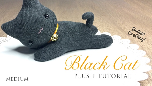 DIY Black Cat Plush and Halloween Hairband