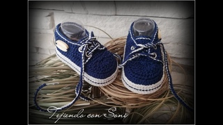 Tennis Unisex bebe de 3 a 6 meses a crochet