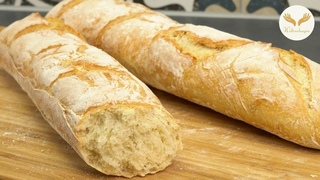 Du brauchst nur 1 Stunde um dieses knusprige Baguette zu backen.