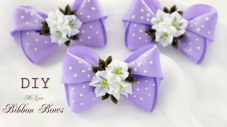 БАНТИКИ С ЦВЕТАМИ, МК / DIY CHIFFON FLOWERS BOWS
