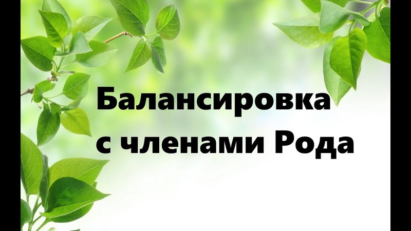 БАЛАНСИРОВКА С ЧЛЕНАМИ РОДА ,